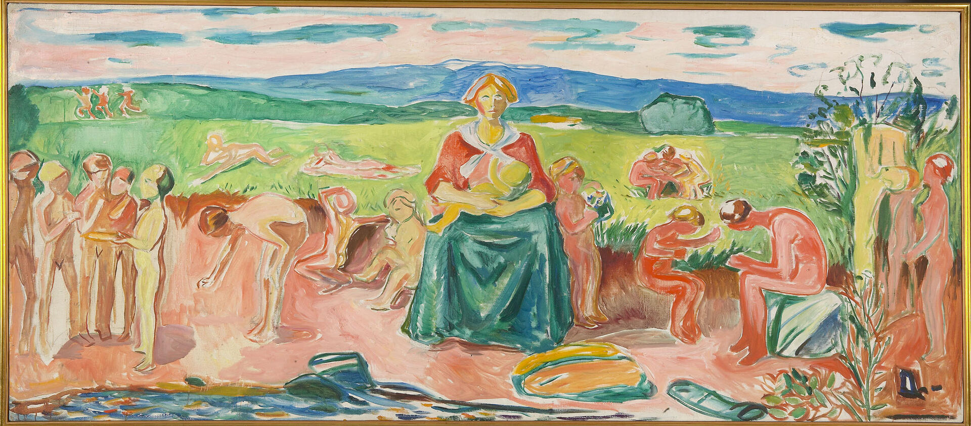Alma Mater-maleriet til Munch, inspirert av hans barnepike i Løten, Oline Fløtholen. 